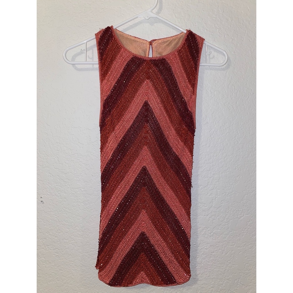 Chevron crochet maroon & orange  toned top 💓✨✨